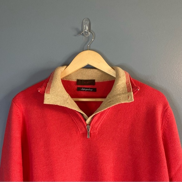 Brown’s Pink 100% Wool Super Geelong 1/4 Zip Sweater - Picture 4 of 9